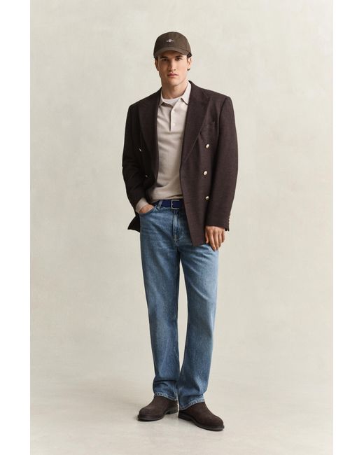 Gant Natural Extra Fine Merino Wool Polo Sweater for men