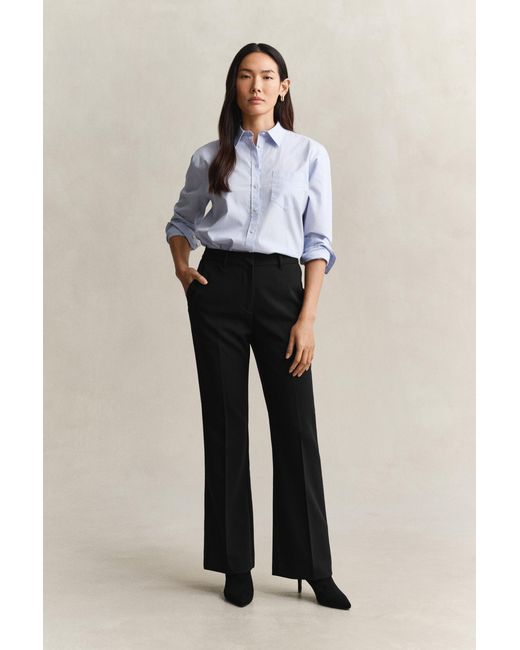 Gant Black Slim Flared Slacks