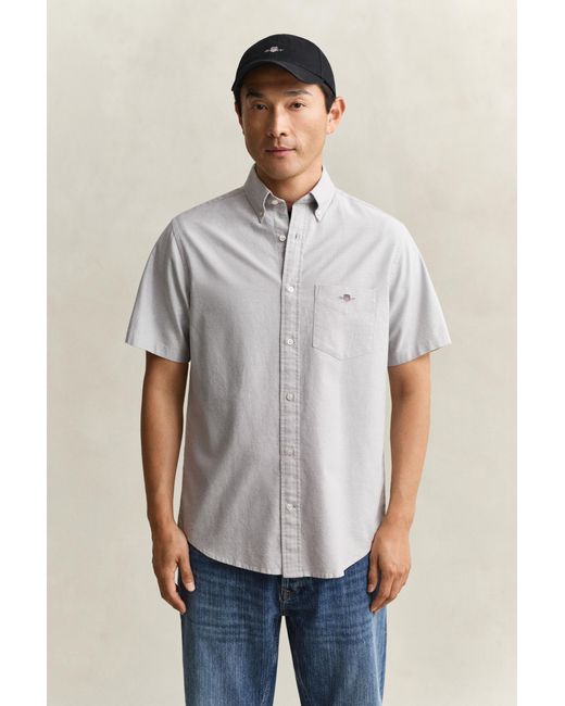 Gant Natural Classic Oxford Short Sleeve Shirt for men
