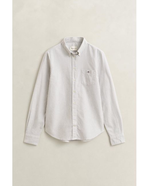 Gant Blue Striped Classic Oxford Shirt Deep