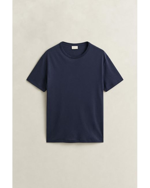 Gant Blue Interlock T-Shirt Evening for men