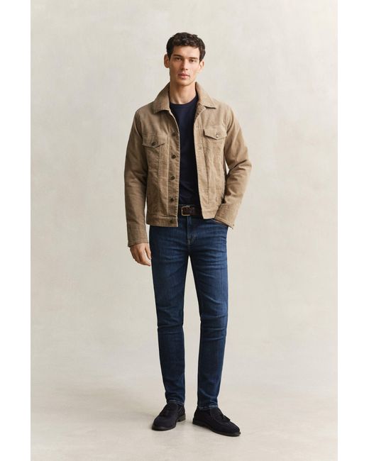 Gant Blue Extra Slim Active Recover Jeans Mid Worn In for men