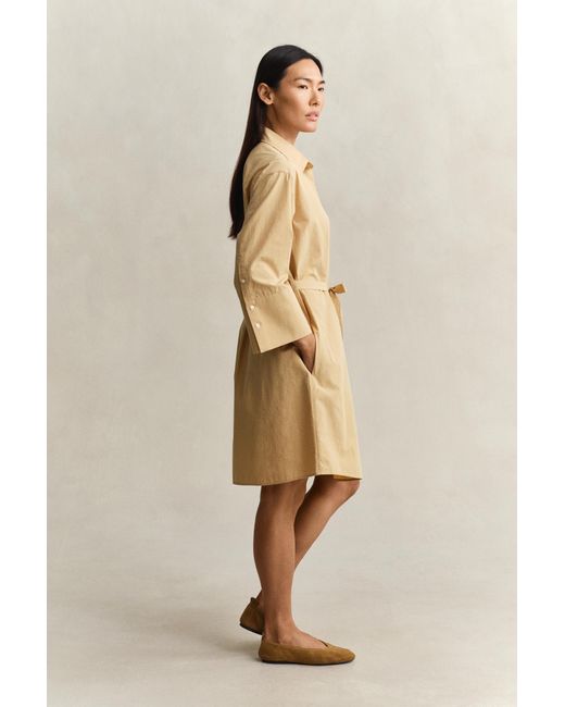 Gant Natural Belted Poplin Shirt Dress