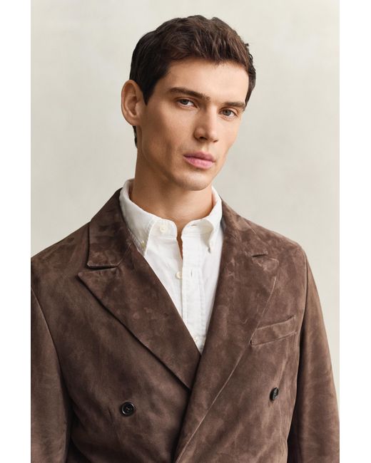 Gant Brown Suede Blazer Rich for men
