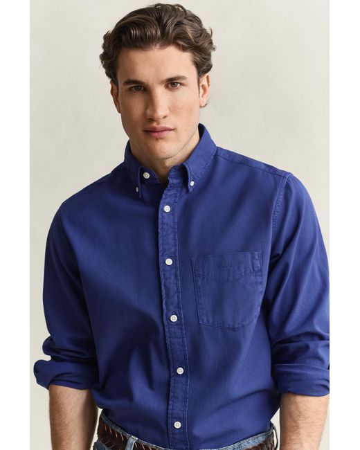 Gant Blue Regular Fit Twill Shirt for men