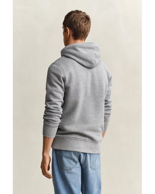 Gant Gray Archive Shield Hoodie Melange for men