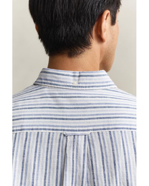 Gant Blue Striped Linen Blend Shirt for men