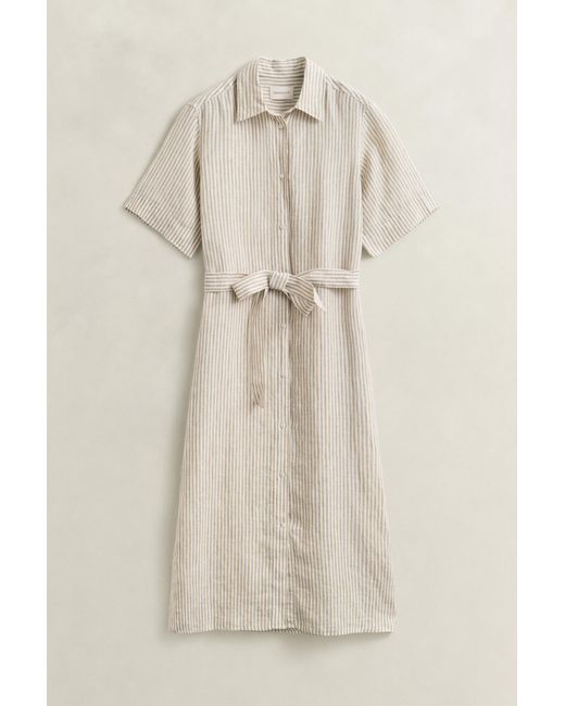 Gant Natural Striped Linen Shirt Dress