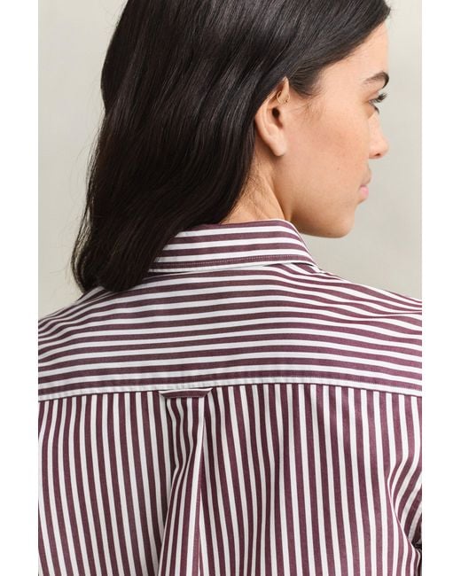 Gant Purple Classic Regular Striped Poplin Shirt
