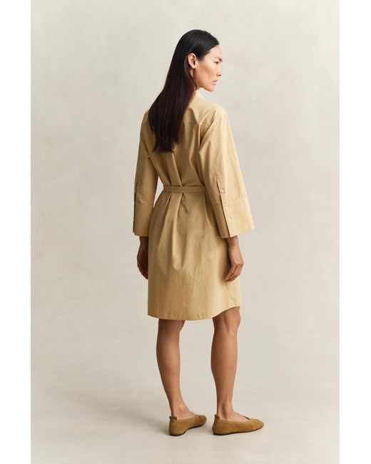 Gant Natural Belted Poplin Shirt Dress
