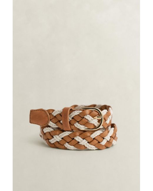 Gant Natural Braided Belt Cream