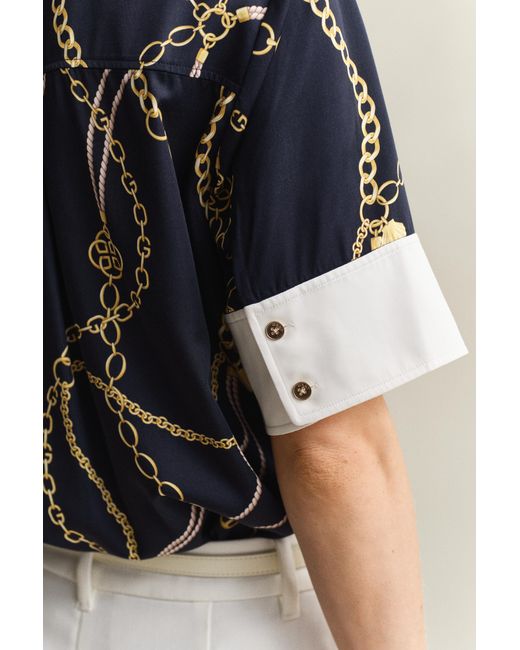 Gant Blue Contrast Blouse Evening