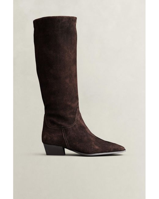Gant Black Bassotte Tall Suede Boots Weathered