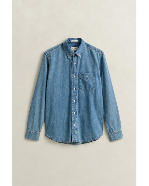 Gant Blue Regular Fit Denim Shirt for men
