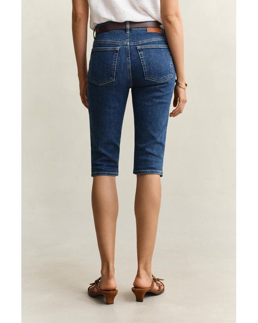 Gant Blue Denim Capri Pants Mid