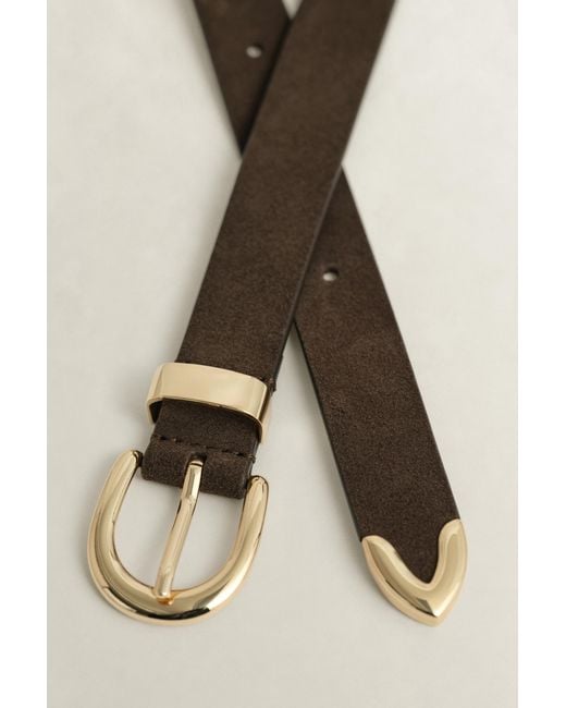 Gant Black Suede Metal Belt Deep