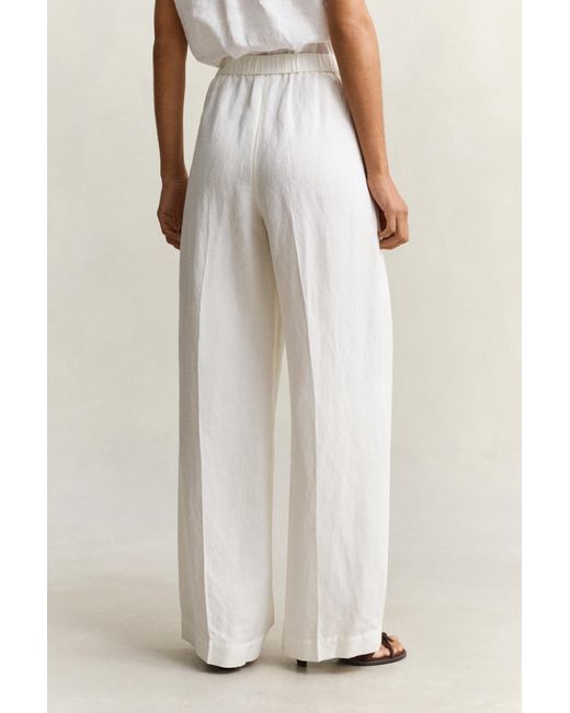 Gant Natural Linen Blend Pants Eggshell