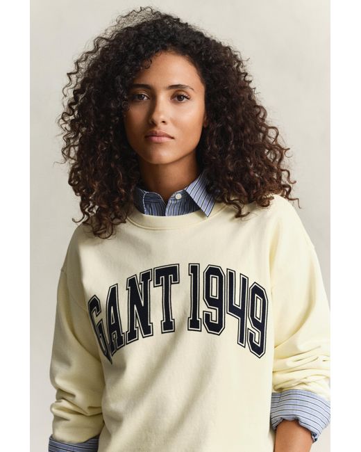Gant Natural Graphic Crew Neck Sweatshirt