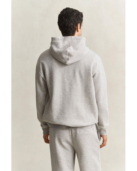 Gant Gray Graphic Hoodie Melange for men