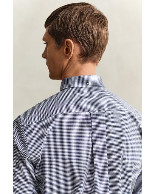 Gant Blue Gingham Classic Poplin Shirt Persian for men