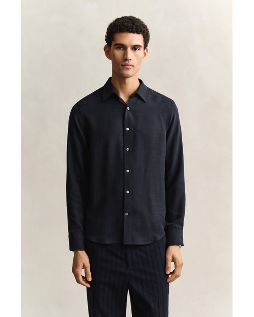 Gant Blue Lyocell Shirt Evening for men