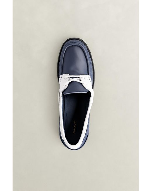 Gant Blue Gracelyn Leather Loafers Evening