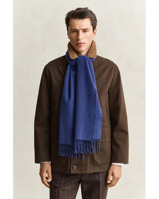 Gant Blue Wool Scarf for men