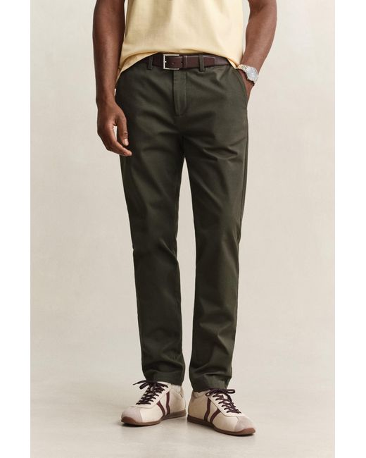 Gant Green Slim Fit Smart Chinos Dark Moss for men