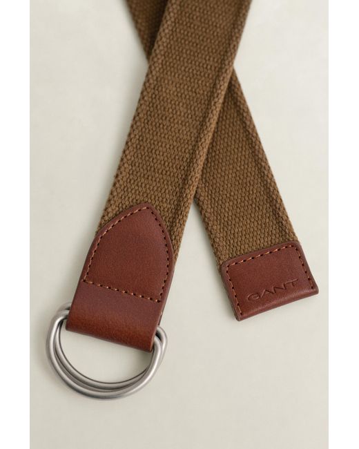 Gant Brown Washed Webbing Belt for men