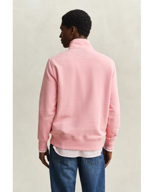 Gant Pink Shield Half-Zip Sweatshirt for men
