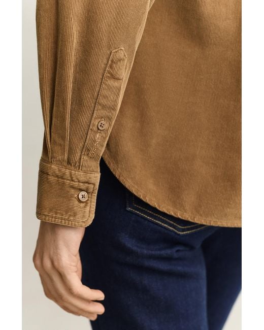 Gant Blue Regular Corduroy Shirt Warm