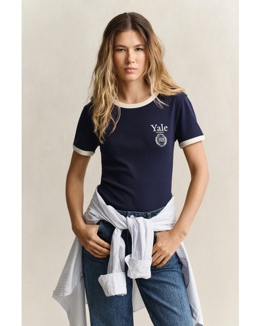 Gant Blue X Yale T-Shirt Classic