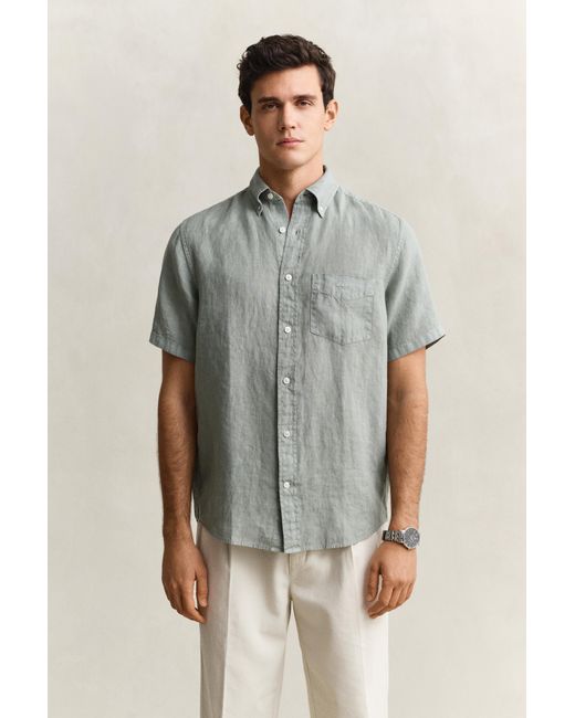 Gant Natural Short Sleeve Linen Shirt for men