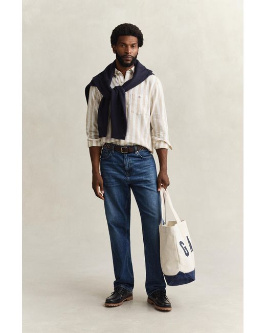 Gant Natural Striped Linen Blend Shirt for men