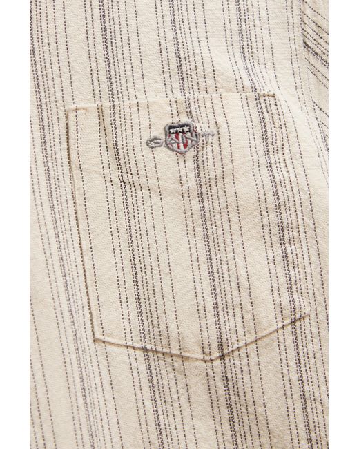 Gant Natural Teens Teen Boys Striped Linen Blend Shirt for men