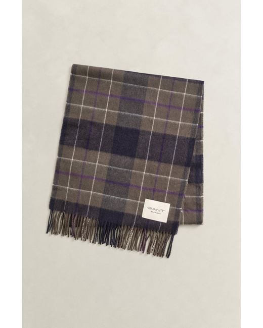 Gant Brown Checked Scarf for men