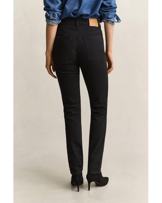 Gant Blue Slim High-Waisted Jeans Worn In