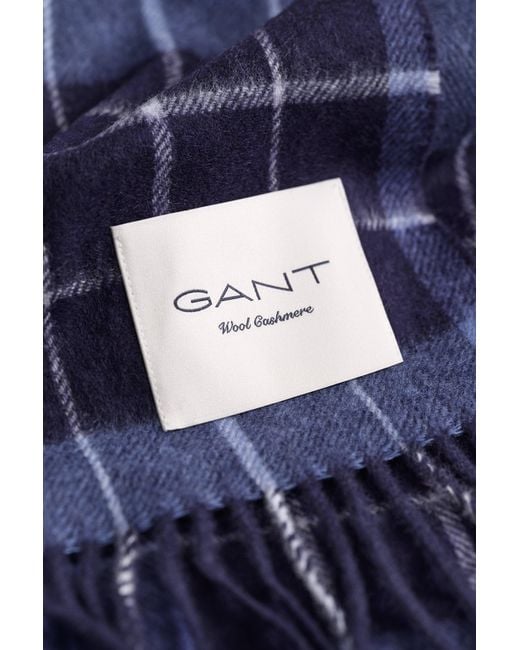 Gant Blue Checked Scarf for men