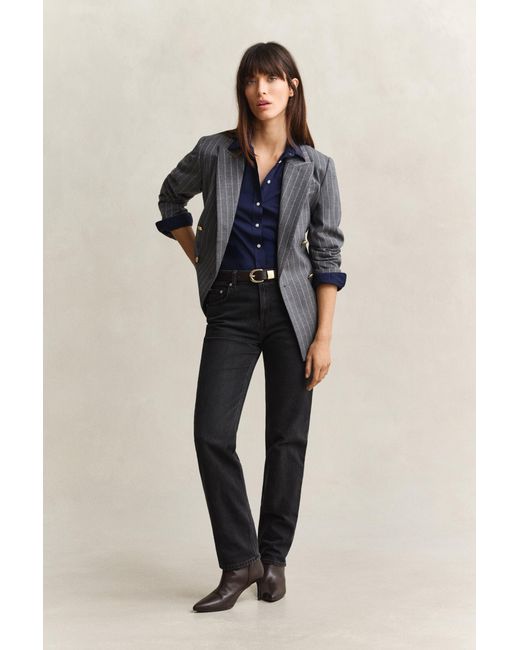 Gant Blue Regular Fit Classic Poplin Shirt Classic