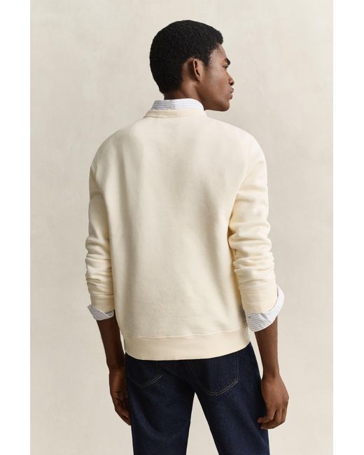 Gant Natural X Yale Crew Neck Sweatshirt Cream for men