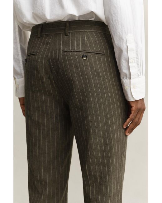 Gant Natural Pinstriped Suit Pants Rich for men