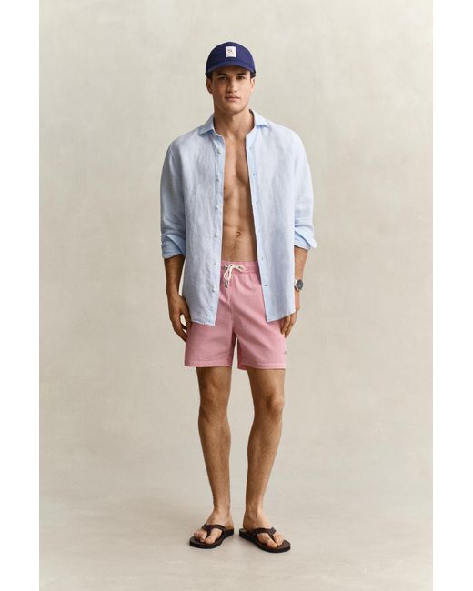 Gant Natural Striped Seersucker Swim Shorts for men