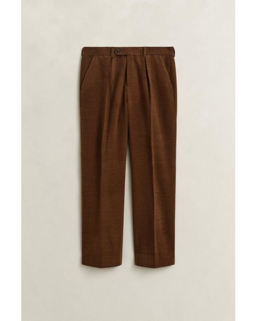 Gant Brown X Yale Wool Corduroy Suit Pants Mahogany for men