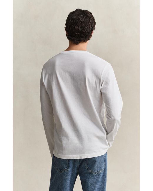 Gant Gray Shield Long Sleeve T-Shirt for men
