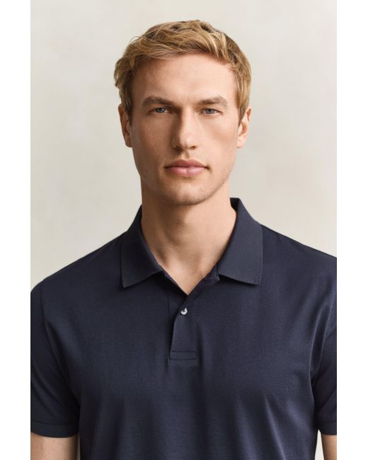 Gant Blue Pima Cotton Polo Shirt Evening for men