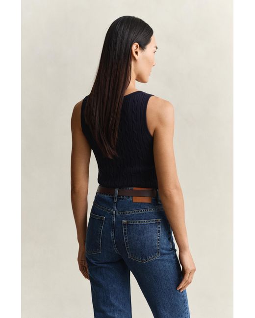 Gant Blue Cable Knit Tank Top Evening
