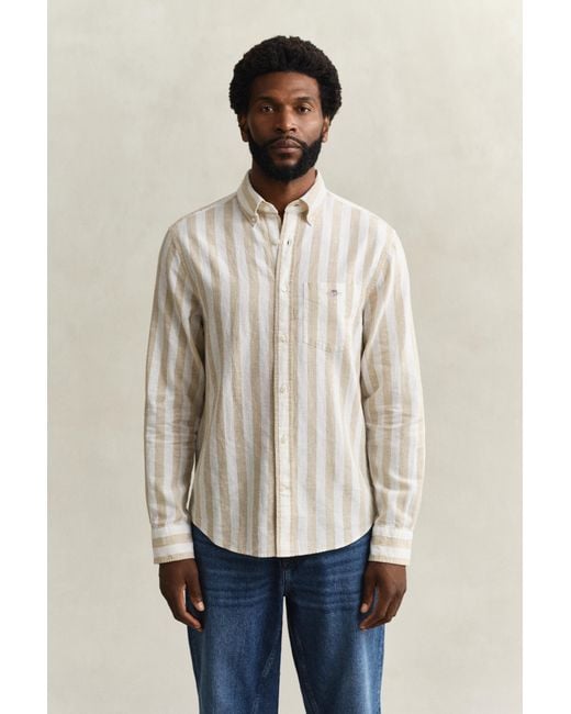 Gant Natural Striped Linen Blend Shirt for men