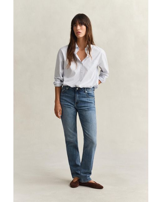 Gant Blue Straight Leg Stretch Jeans