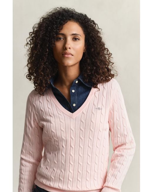 Gant Multicolor Classic Cable Knit Sweater
