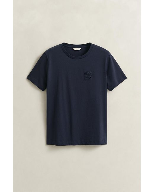 Gant Blue Script T-Shirt Evening